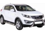 Barra Di Protezione Paraurti Anteriore Per Kia Sportage 2010-2015 ø76Mm Acciaio Protezione Argento
