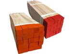 100 Paletti In Legno Di Faggio 25X25 Mm 30 Cm Punta Rossa Verniciata – Paletti Geodetici Da Giardino E Recinzione Robusti