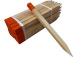 50 Paletti In Legno Di Faggio 25X25 Mm 80 Cm Punta Arancione Verniciata – Paletti Geodetici Da Giardino E Recinzione Robusti