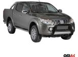 Barra Di Protezione Paraurti Anteriore Per Mitsubishi L200 2015-2018 ø76Mm Acciaio Nero