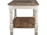 Clayre & Eef Tavolino 80X80X85 Cm Legno Bianco Marrone