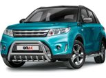 Barra Di Protezione Del Paraurti Anteriore Per Suzuki Vitara 2015-2018 Con Abe Acciaio Argento