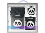 Nimmy 3W1 Set Borsa Telefonica + Portafoglio + Custodia Localizzatore Nero/Nero Big Eyed Pet 2.0 Panda