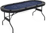 Costway Tavolo Da Poker Pieghevole Per 8 Giocatori, Tavolo Da Gioco Con Portabevande E Bracciolo Imbottito, Tavolo Da Poker Da Casinò Per Blackjack, Texas Hold'em