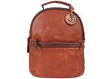 Cityrucksack HARBOUR 2ND Carissa, Gr. B/H/T: 22cm x 9cm x 27cm, braun (cognac), Rindsleder, klassisch, Rucksäcke, Freizeitrucksack Arbeitsrucksack Schulrucksack