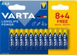 Varta Pile Alcaline "High Energy"", Micro Aaa, 8+4 Gratis"