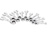 Vigor V2821 Set Di Chiavi Combinate A Cricchetto ∙ Corte ∙ Profilo Esagonale Esterno, Profilo Esagonale Doppio Esterno ∙ 8 - 19 ∙ Numero Di Utensili: 12