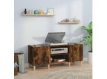 The Living Store Armadio A Pannelli In Rovere Fumé 121X38X48 Cm Materiale In Legno