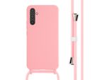 Samsung Galaxy A34 Cover - Silicone - Imoshion Custodia Morbida/Cover Con Banda/Copertura Posteriore - Rosa