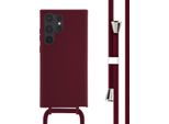 Custodia Samsung Galaxy S23 Ultra - Silicone - Imoshion Custodia Morbida/Manicotto Con Cinturino/Copertura Posteriore - Rosso Scuro