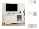 Mobile Tv Vidaxl Bianco 103X36,5X52 Cm In Legno Di Pino Massiccio - Mobili Tv