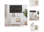 Mobile Tv Vidaxl Bianco 70X36,5X52 Cm In Legno Di Pino Massiccio - Mobili Tv