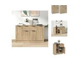 Vidaxl Credenze 2 Pezzi Rovere Sonoma 60X30X70 Cm Materiale A Base Di Legno - Credenze