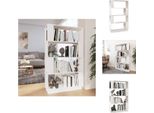 Vidaxl Libreria/Divisorio Bianco 80X25X132 Cm In Legno Di Pino Massiccio - Librerie E Scaffalature