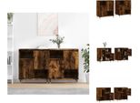 Vidaxl Credenze 2 Pz. Materiale A Base Di Legno Di Quercia Fumé - Credenze