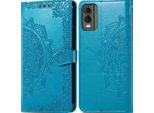 Nokia C32 Sleeve - Pelle Finta - Flip Cover Imoshion - Turchese