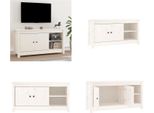 Vidaxl Mobile Tv Bianco 103X36,5X52 Cm Pino Massiccio - Mobile Tv - Mobili Tv - Mobili Tv - Porta Tv