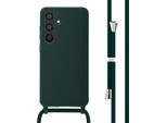 Custodia Samsung Galaxy S24 - Silicone - Imoshion Custodia Morbida/Manicotto Con Cinturino/Copertura Posteriore - Verde Scuro