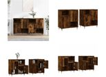 Vidaxl Credenze 2 Pezzi. Materiale A Base Di Legno Di Quercia Fumé - Credenza - Credenze - Armadio - Armadio Portaoggetti