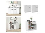 Vidaxl Credenze 2 Pz. Bianco 60X30X70 Cm Materiale A Base Di Legno - Credenza - Credenze - Armadio - Credenza