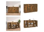 Vidaxl Credenze 3 Pezzi. Materiale In Legno Di Quercia Affumicata - Credenza - Credenze - Mobile - Mobile Credenza