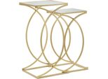 Furnlux Tavolino Semplice Oro 35Cm (2 Pezzi) / Colore Principale: Oro / Dimensioni: 35 X 70 X 35 Cm