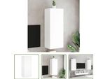 The Living Store Parete Tv Bianca 40,5X30X102 Cm Materiale Legno