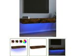 The Living Store Mobili Tv Con Luci Led 2 Pz. Rovere Fumé 60X35X15,5 Cm