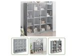 The Living Store Libreria Con Ante Grey Sonoma 136X37X142 Cm Materiale A Base Di Legno