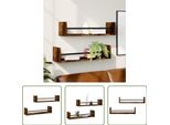 The Living Store Mensole A Muro Con Aste 2 Pz. Rovere Fumé 60X16X14 Cm