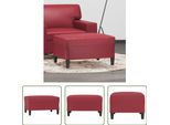 The Living Store Poggiapiedi Rosso Vino 70X55X41 Cm In Ecopelle