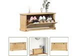 The Living Store Scarpiera 99X32X47 Cm In Legno Di Pino Massiccio
