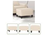 The Living Store Sgabello Beige 60X50X41 Cm Tessuto In Microfibra