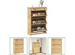 The Living Store Scarpiera 99X32X138 Cm In Legno Di Pino Massiccio