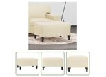 The Living Store Poggiapiedi Crema 70X55X41 Cm In Pelle Finta