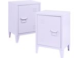 Comodino 'Inari' Set Di 2 Con Maniglia A Destra E A Sinistra In Acciaio 57 X 40 X 30 Cm Viola