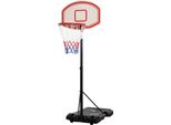 Rootz Basketballkorb - Basketballständer - Höhenverstellbarer Basketballkorb - Stabilisiert mit Wasser - 75.5cm x 71cm x 212-250cm