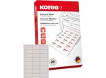 Etichette Universali Kores, Rimovibili, 70,0 X 37,0 Mm, Bianche