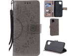 Huawei P40 Lite Custodia Del Telefono Cellulare Flip Case Cover Custodia Del Telefono Cellulare Bumper Mandala Grigio
