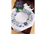 Eva Rosenstand Set Tovaglia Punto Croce "Clematis, Blu"", Schema Di Conteggio, 82X82Cm"