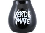 Tazza Mate In Ceramica Verde Mate - Nero - 350Ml