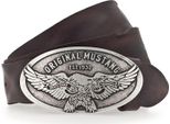 Mustang Pelle Cintura Classic Leather Belt W90 Dark Brown Marrone