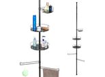 Scaffale Da Bagno Telescopico Bremermann, 3 Cestini, 2 Aste, Fino A Max. 290 Cm Circa, Nero