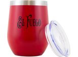 Termolid - Tazza Mate In Acciaio Con Coperchio - El Fuego (Rosso) - 350 Ml