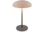 Briloner Caxa Lampada Da Tavolo Led Senza Fili IP44, Dimmerabile, Touch, Batteria Ricaricabile, Protezione Dagli Spruzzi D'acqua, Beige-Antracite, Ø19,5 X 30,5 Cm