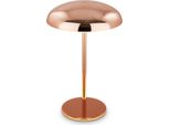 Briloner Caxa Lampada Da Tavolo Led Senza Fili IP44, Dimmerabile, Touch, Batteria, Protezione Dagli Spruzzi D'acqua, Color Rame, Ø19,5 X 30,5 Cm