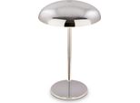 Briloner Caxa Lampada Da Tavolo Led Senza Fili IP44, Dimmerabile, Touch, Batteria Ricaricabile, Protezione Dagli Spruzzi D'acqua, Cromo, Ø19,5 X 30,5 Cm