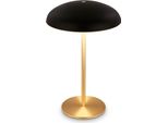 Briloner Caxa Lampada Da Tavolo Led Senza Fili IP44, Dimmerabile, Touch, Batteria, Protezione Dagli Spruzzi D'acqua, Metallo Nero, Ø19,5 X 30,5 Cm