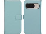 Google Pixel 10/Google Pixel 10 Pro Cover - Vera Pelle - Selencia Flip Cover - Azzurro