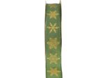 Nastro Natalizio Verde Giallo Con Fiocchi Di Neve, Nastro Con Bordo In Filo Metallico 25 Mm X 15 M Per Decorazioni E Regali Festivi
